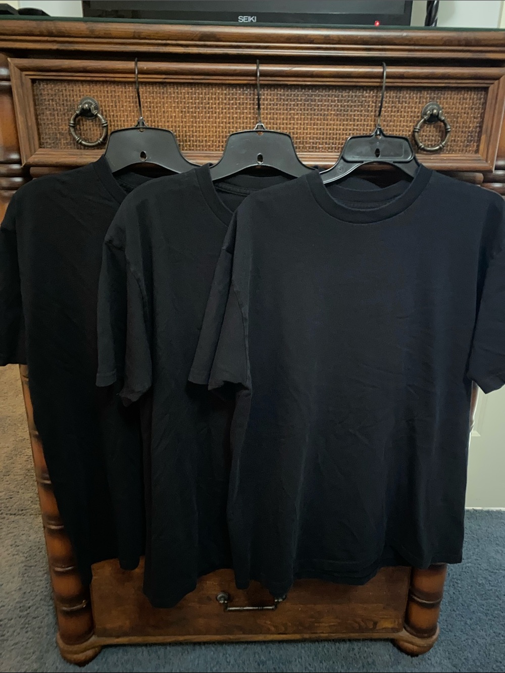 Stafford Heavyweight Black Short Sleeve Crew Neck Tee (Set of 3)